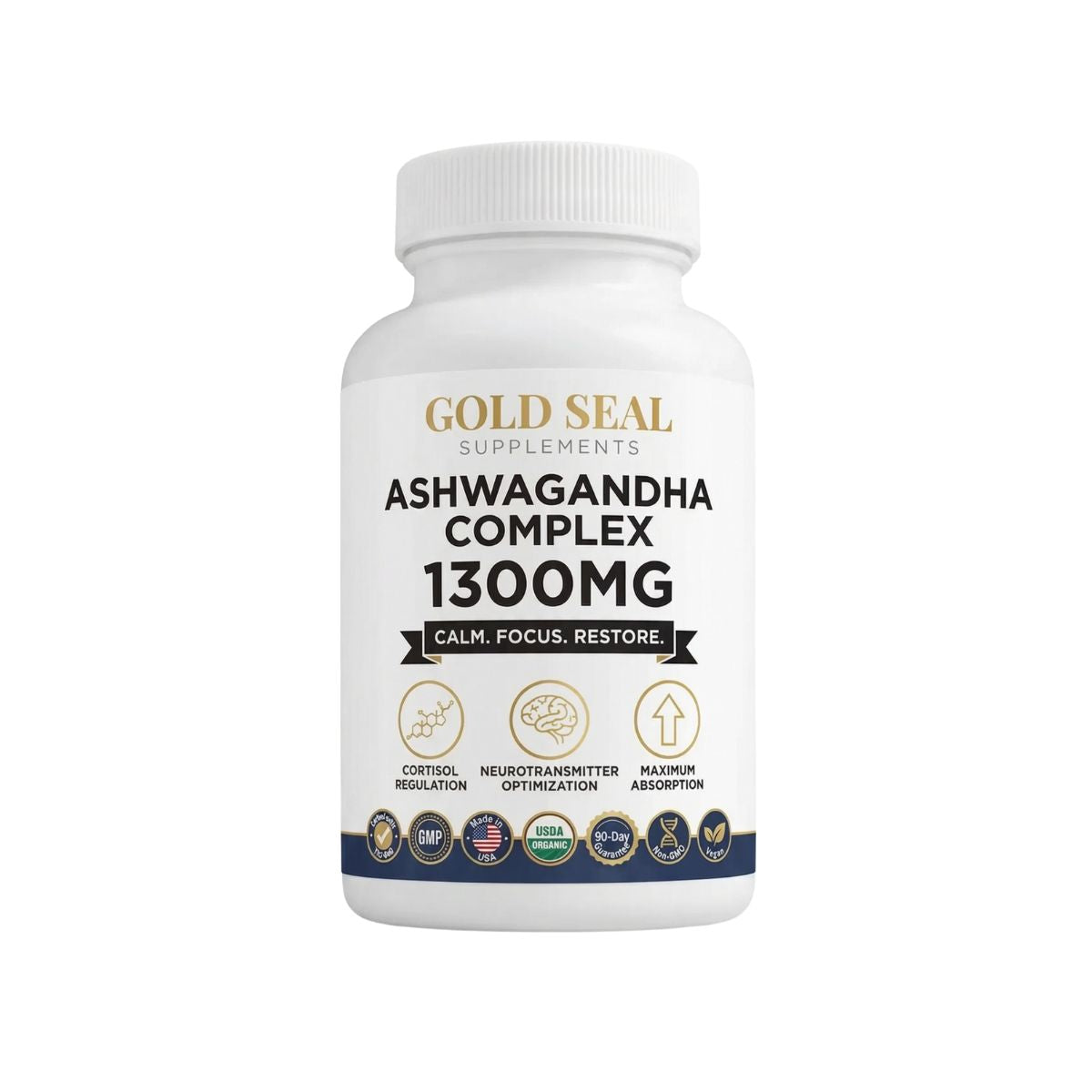 Gold Seal Ashwagandha Complex 1300MG KSM-66® (1 Bottle)